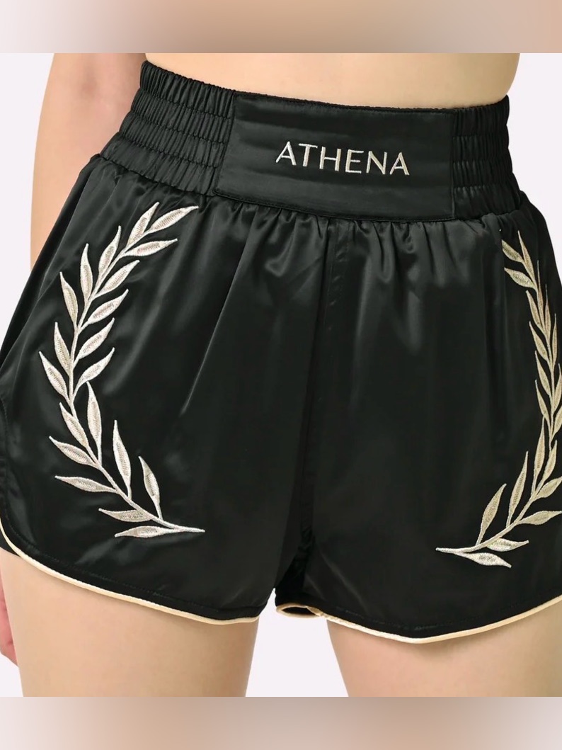 Athena Fightwear Athena Muay Thai Women's Shorts (Black/Gold) - Size Us S
